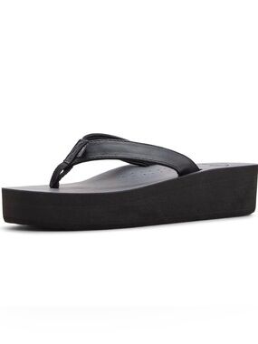 Roxy black platform flip flops